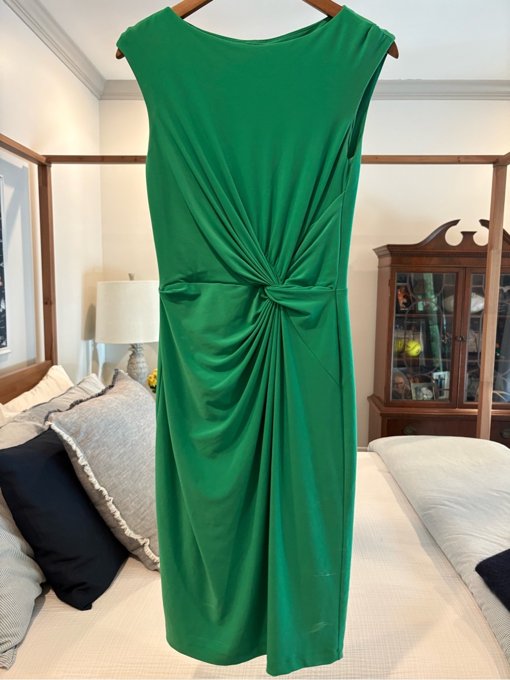 Ralph Lauren Green Twist-Front Sleeveless Dress